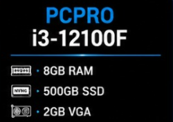 PCPRO I3-12100F 8GB Ram 500GB SSD 2GB VGA FreeDos Masaüstü Ev Ofis Bilgisayarı